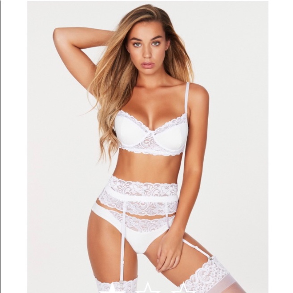 Zita Pleather & Lace Bra Set (w/Garter belt only)